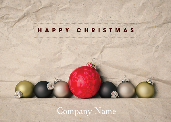 1660 - Row of Baubles Branded Christmas Card
